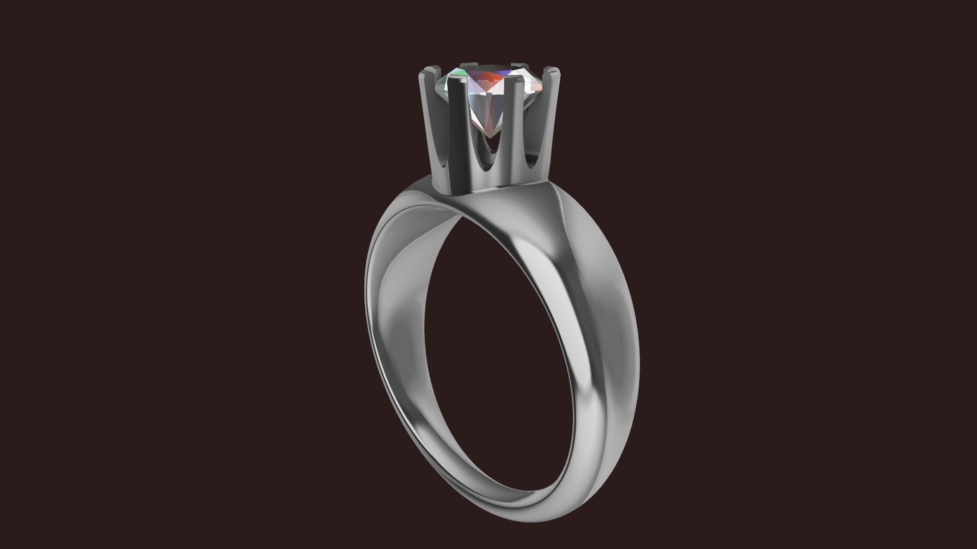 4 sizes 1 carat solitaire crown ring stl verified 3D print model_66