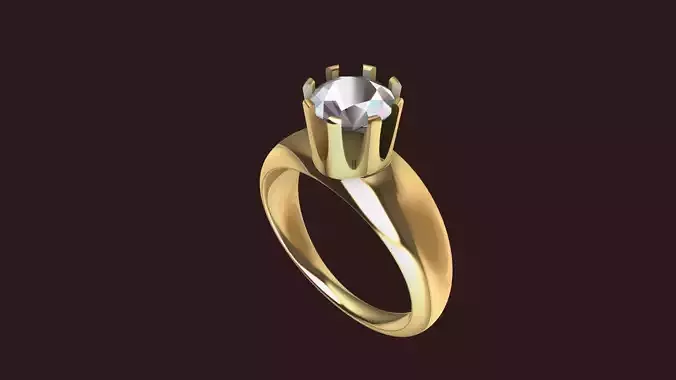 4 sizes 1 carat solitaire crown ring stl verified