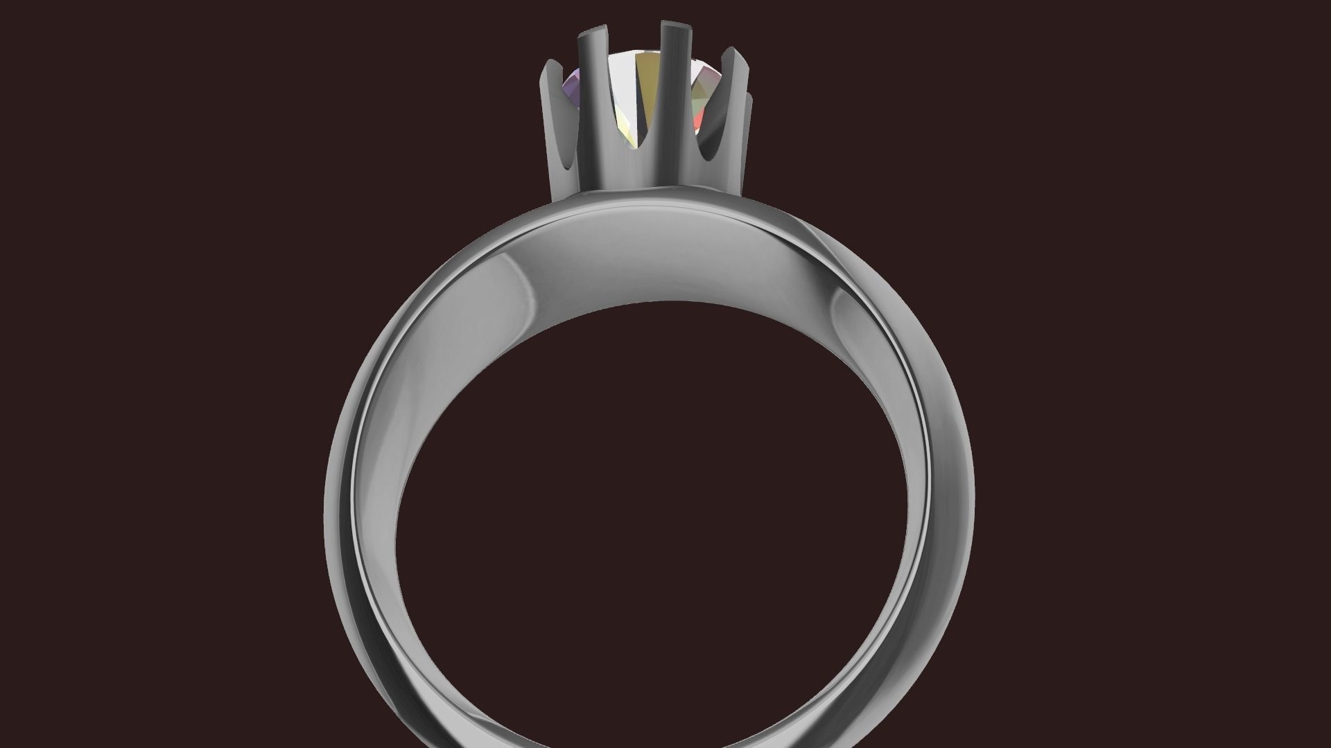 4 sizes 1 carat solitaire crown ring stl verified 3D print model_82