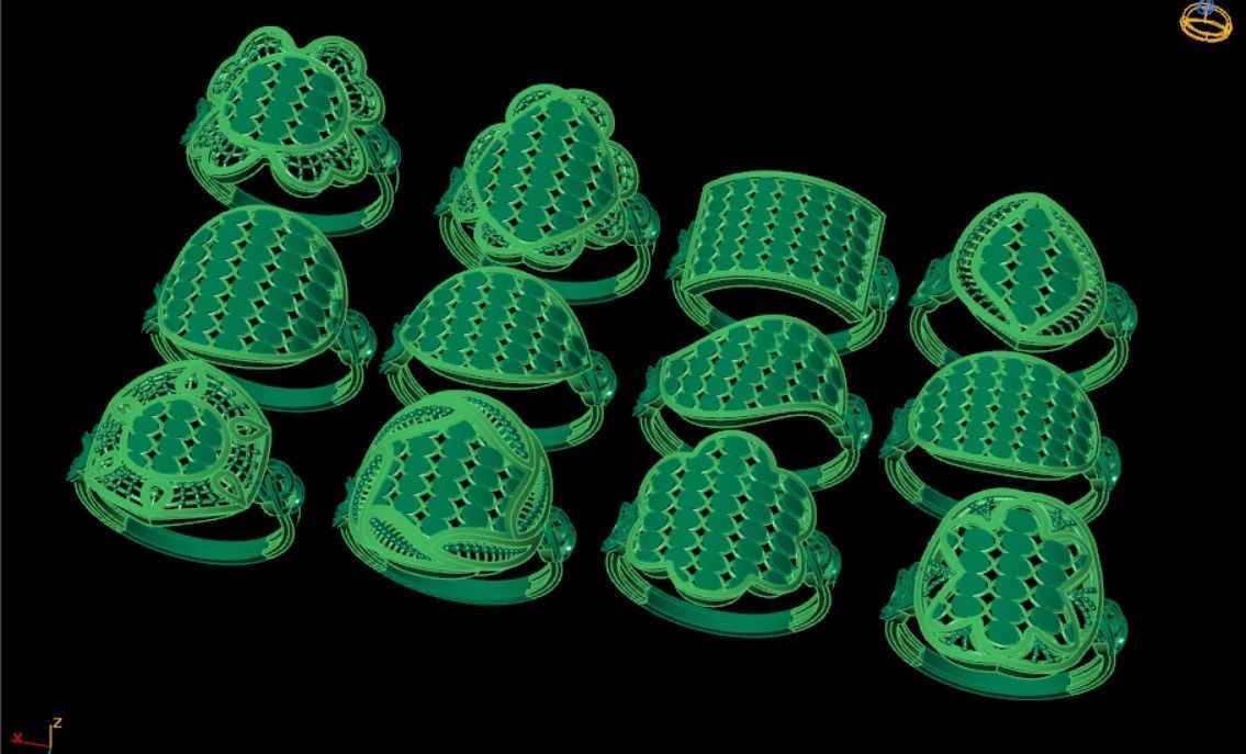 PACK OF 12 PLAIN RINGS 3D print model_16