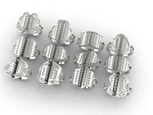PACK OF 12 PLAIN RINGS 3D print model_1