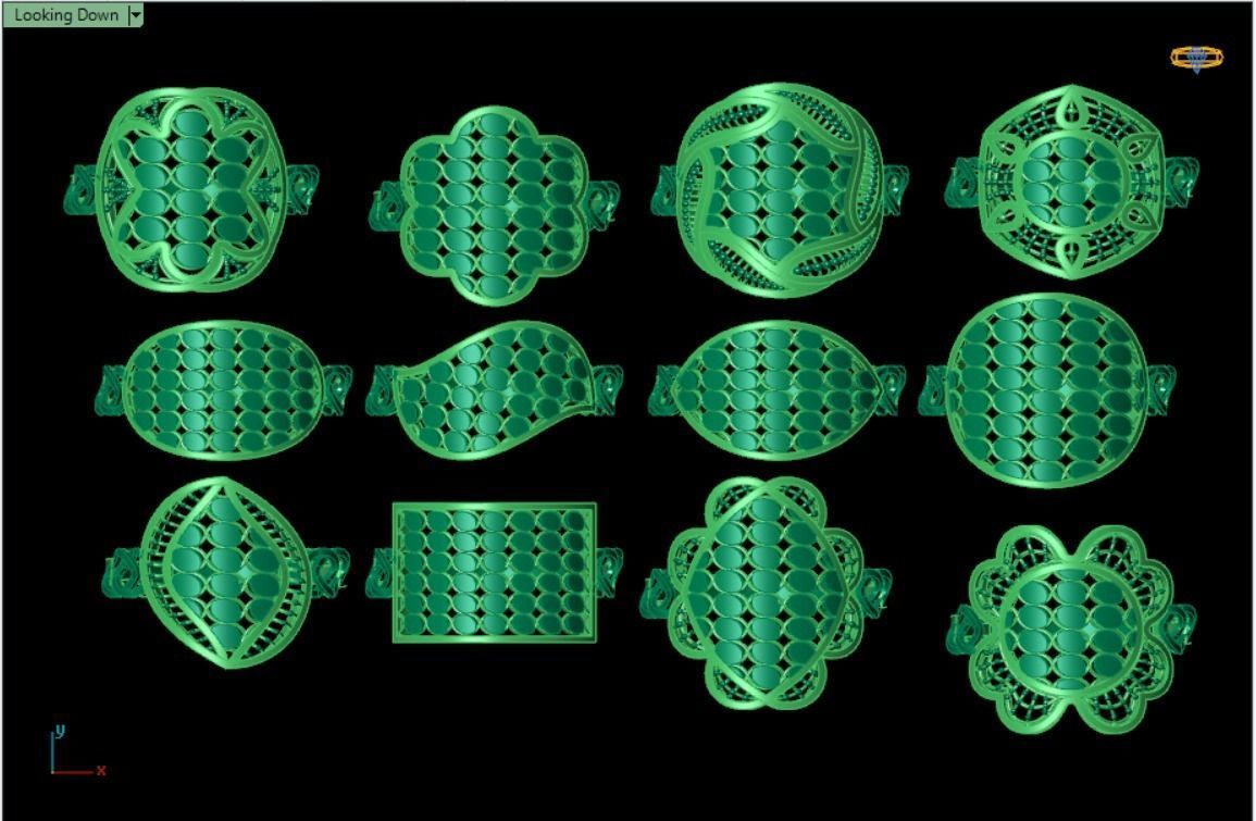 PACK OF 12 PLAIN RINGS 3D print model_19