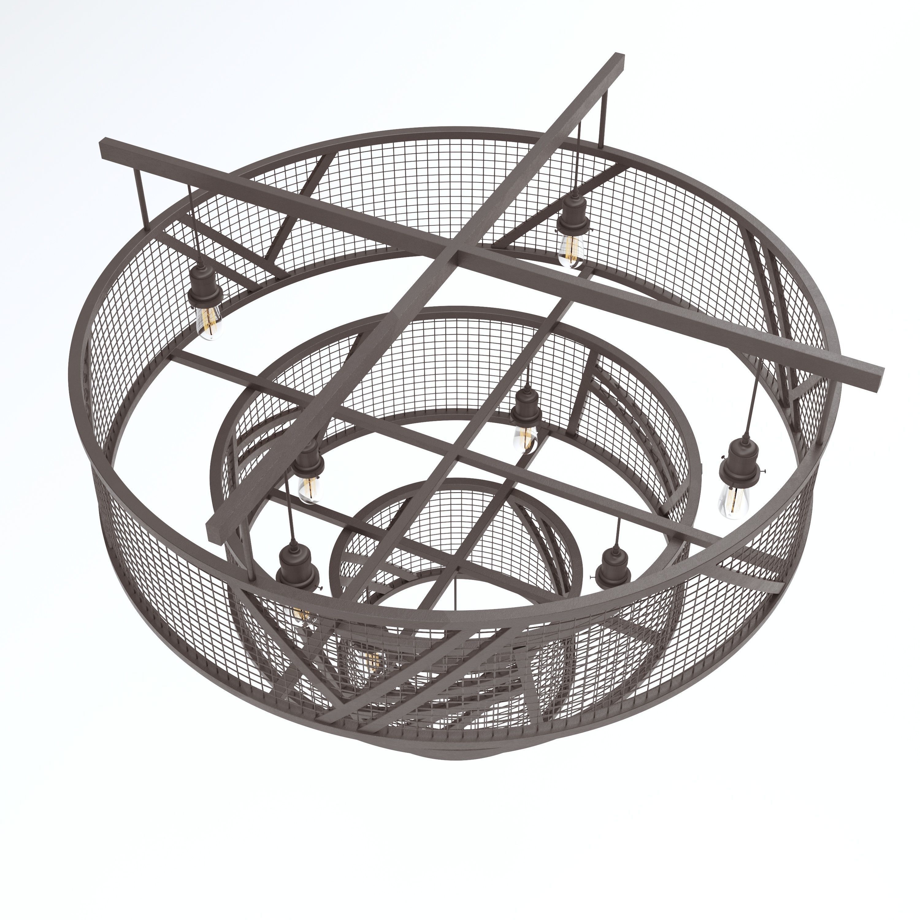 Wrought Iron Tiered Cage Light 3D model_4