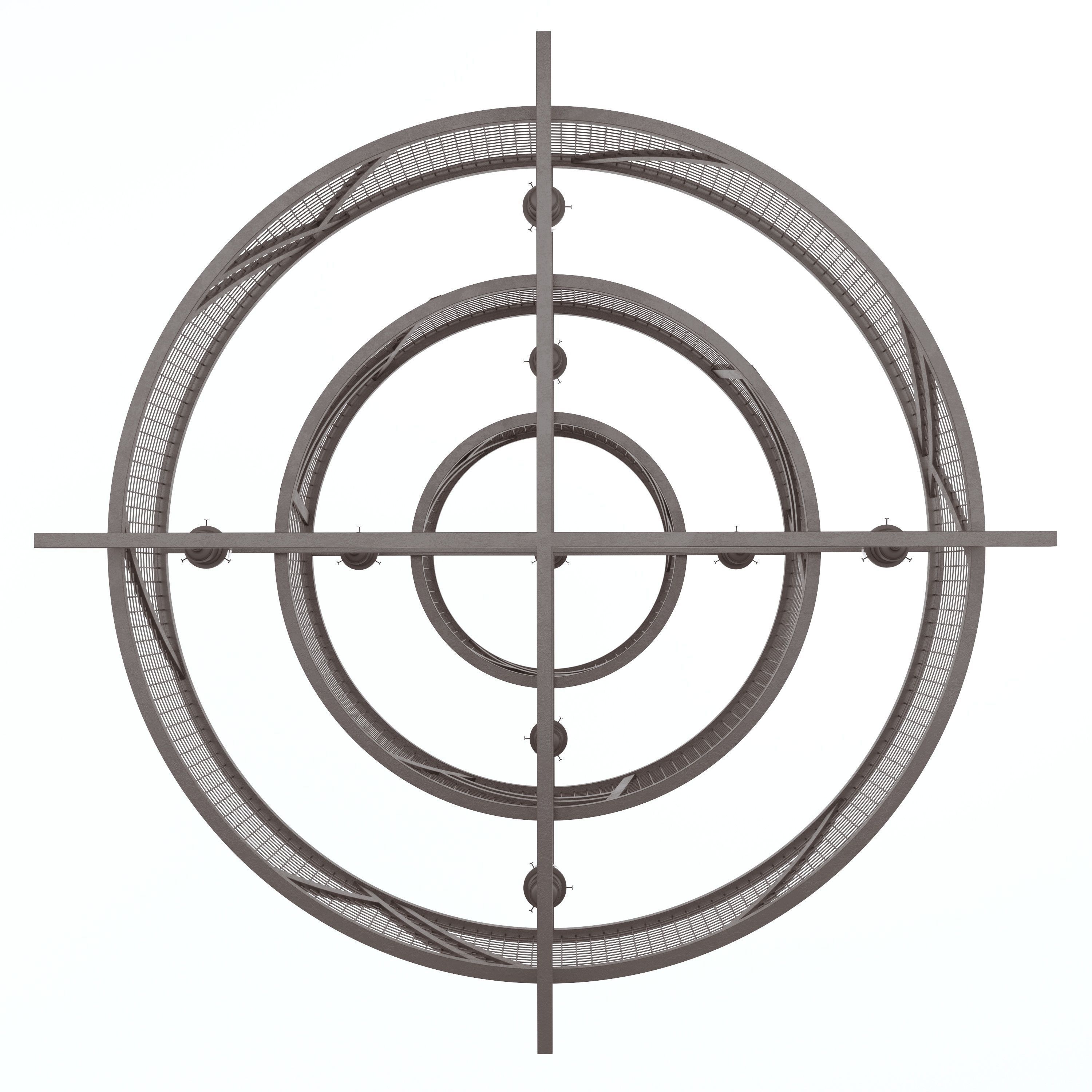 Wrought Iron Tiered Cage Light 3D model_3