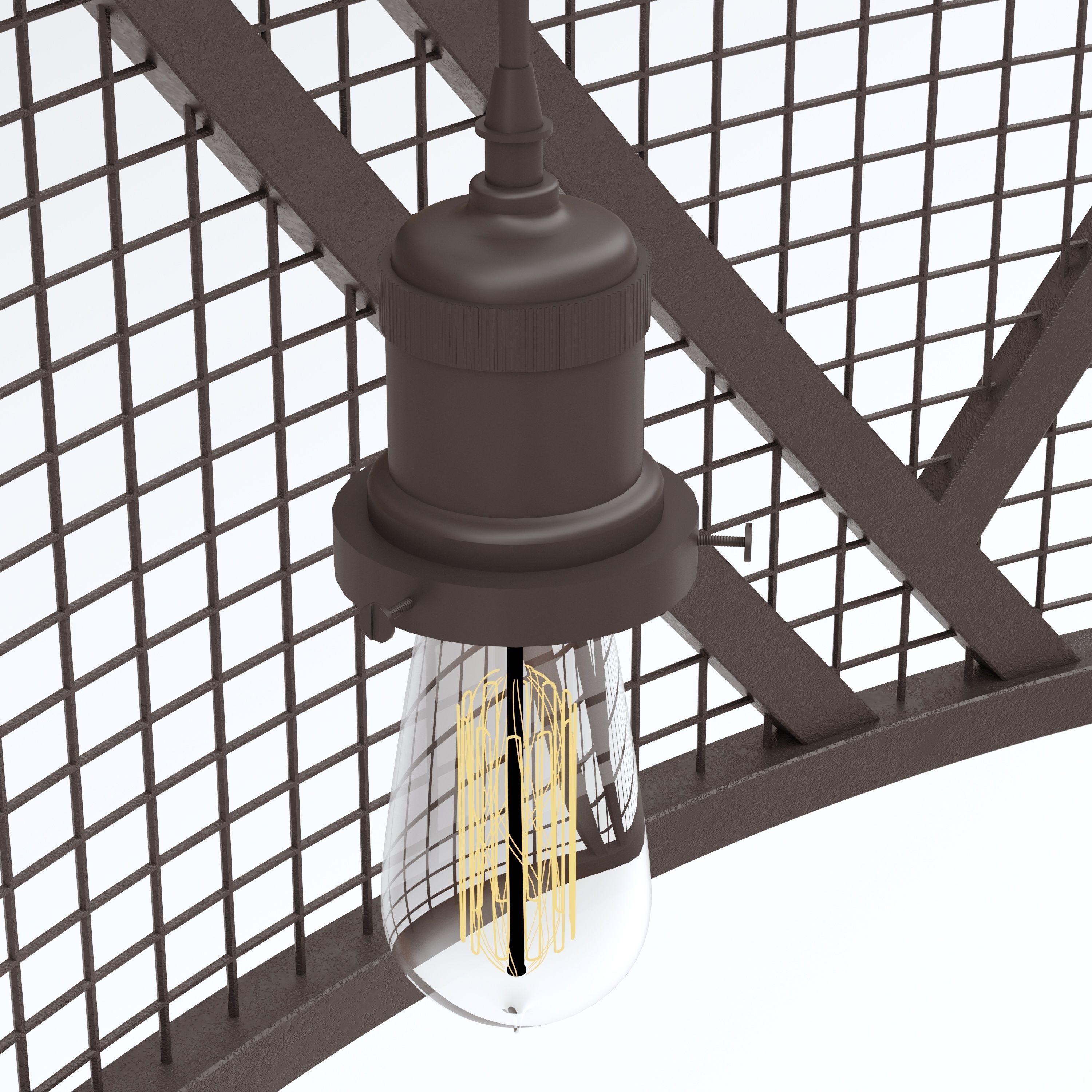 Wrought Iron Tiered Cage Light 3D model_5