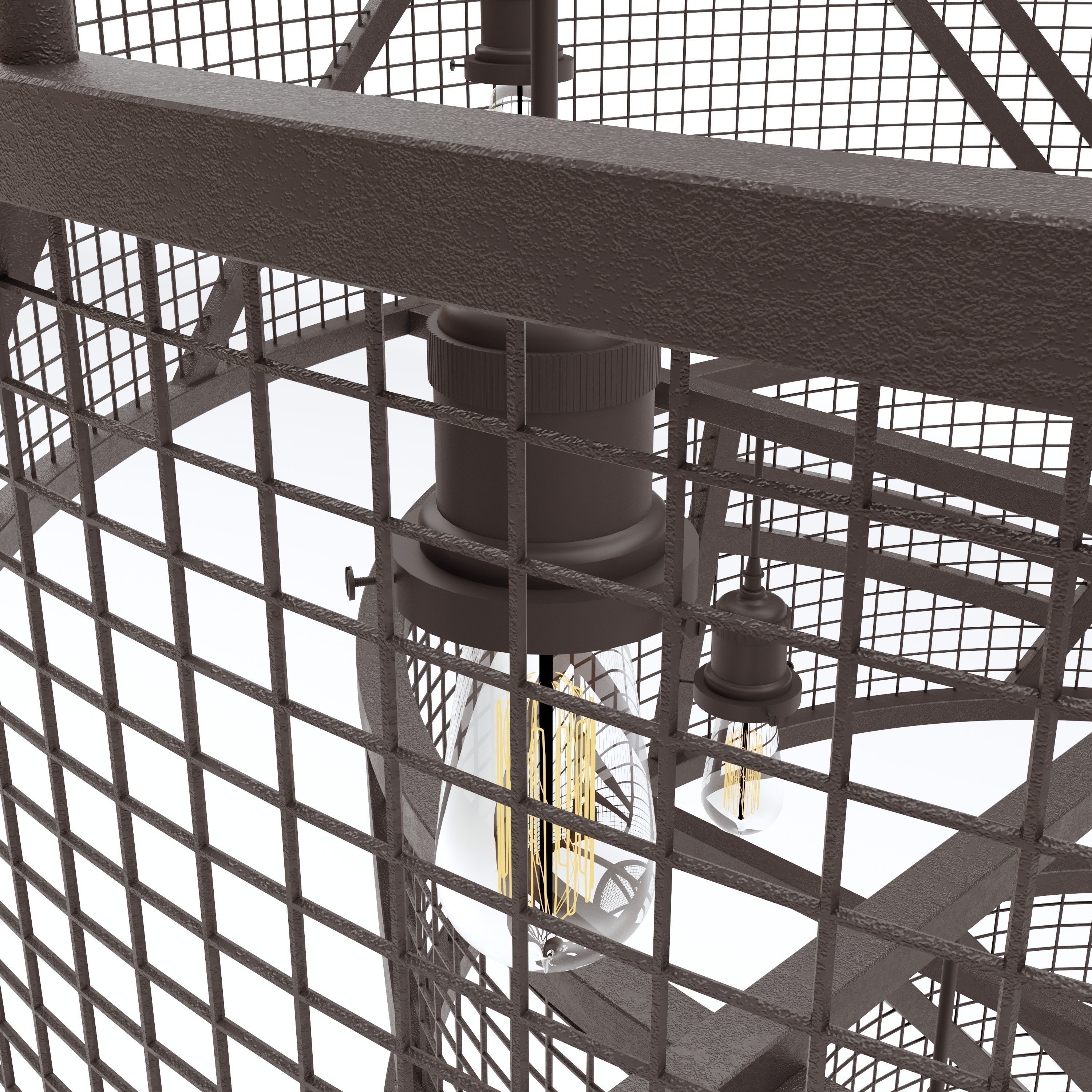 Wrought Iron Tiered Cage Light 3D model_7