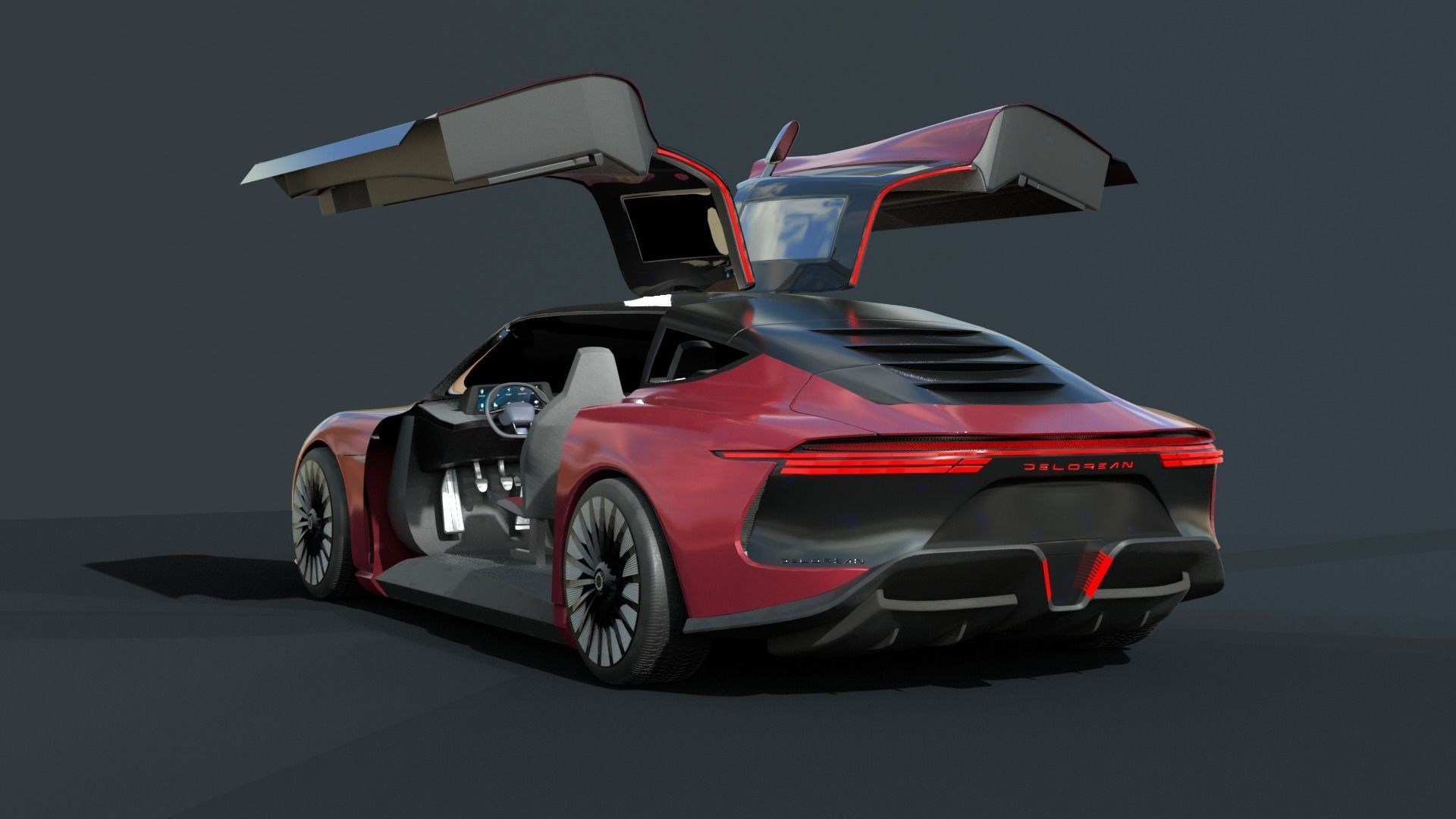 DeLorean Alpha 5   Rigged 3D model_10