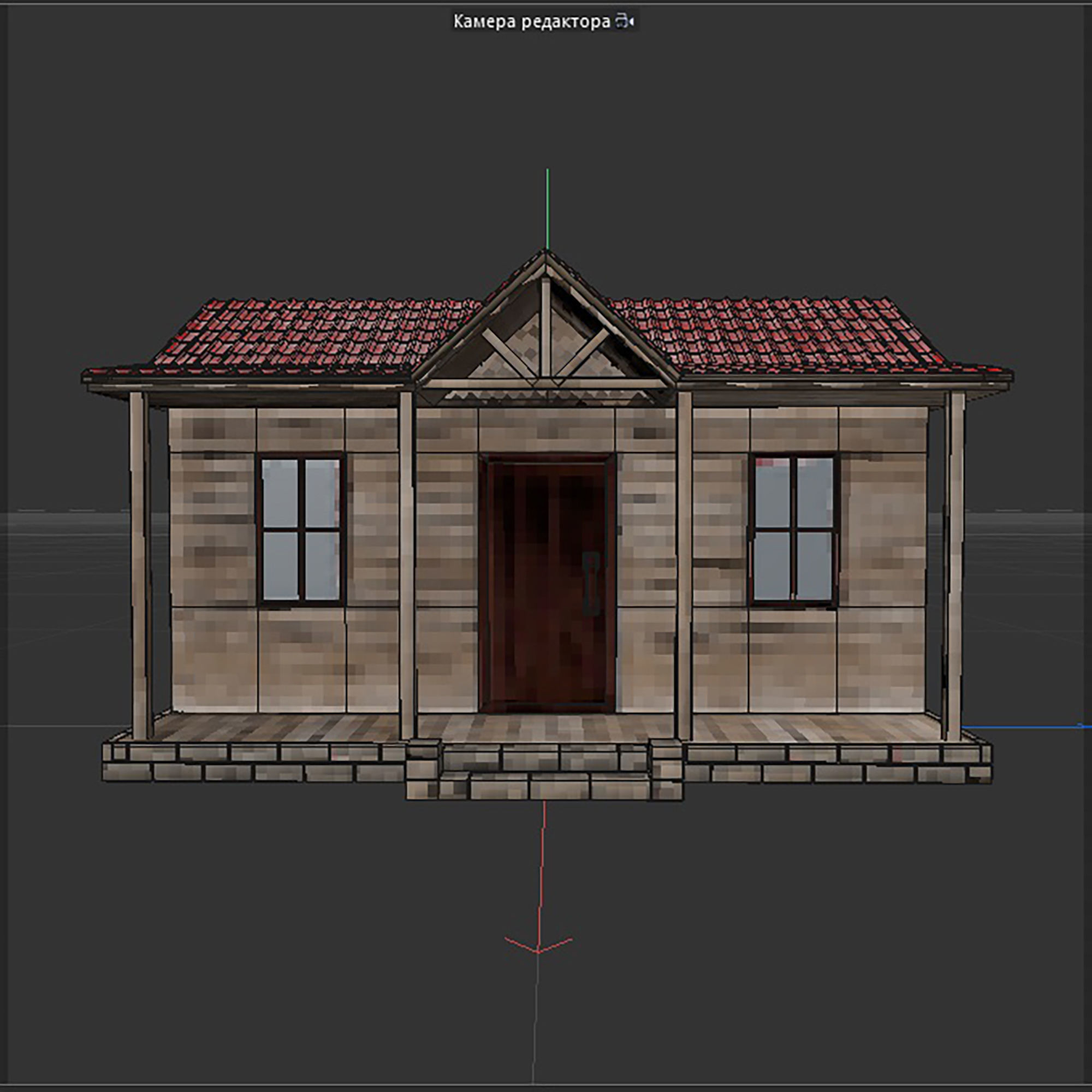 ranch house Low-poly 3D model_8
