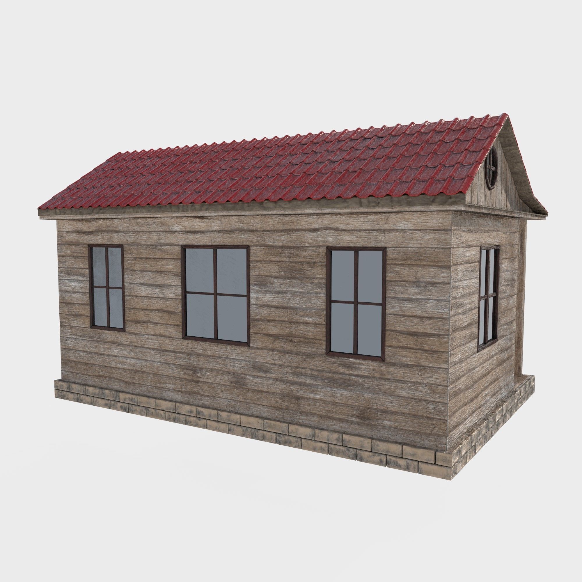 ranch house Low-poly 3D model_4