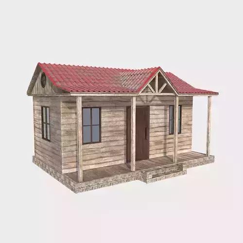ranch house Low-poly 3D model