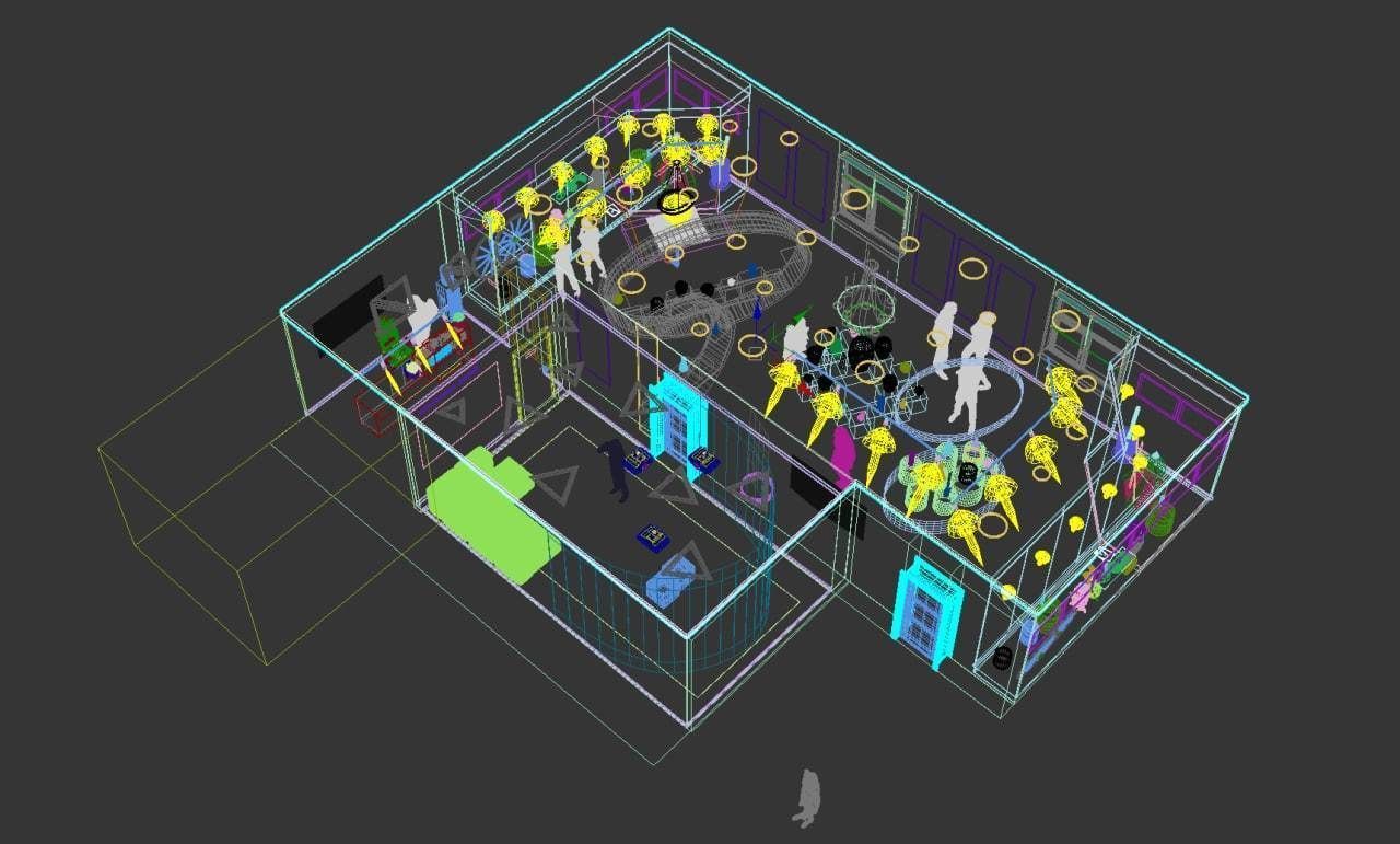 Museum model with people looking at artifacts 3D model | CGTrader