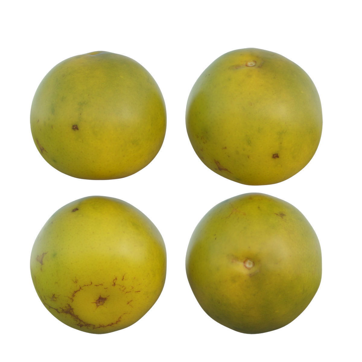 Mandarin four mangoes 3D model_6
