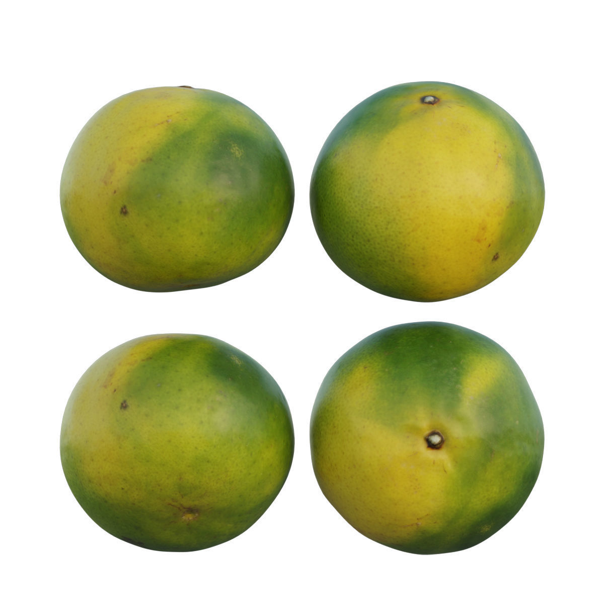 Mandarin four mangoes 3D model_5