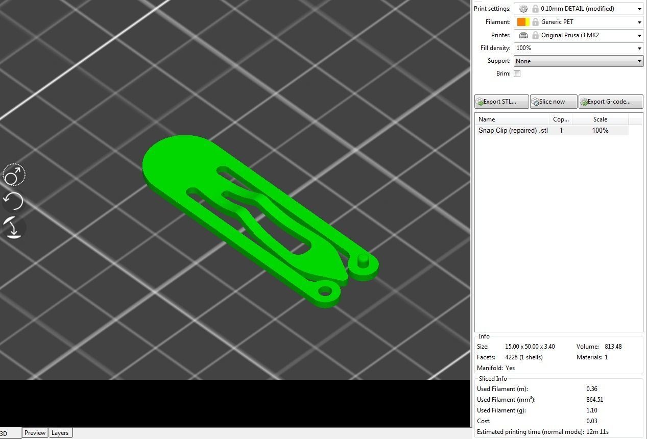 Snap Hair Clip 3D print model_17