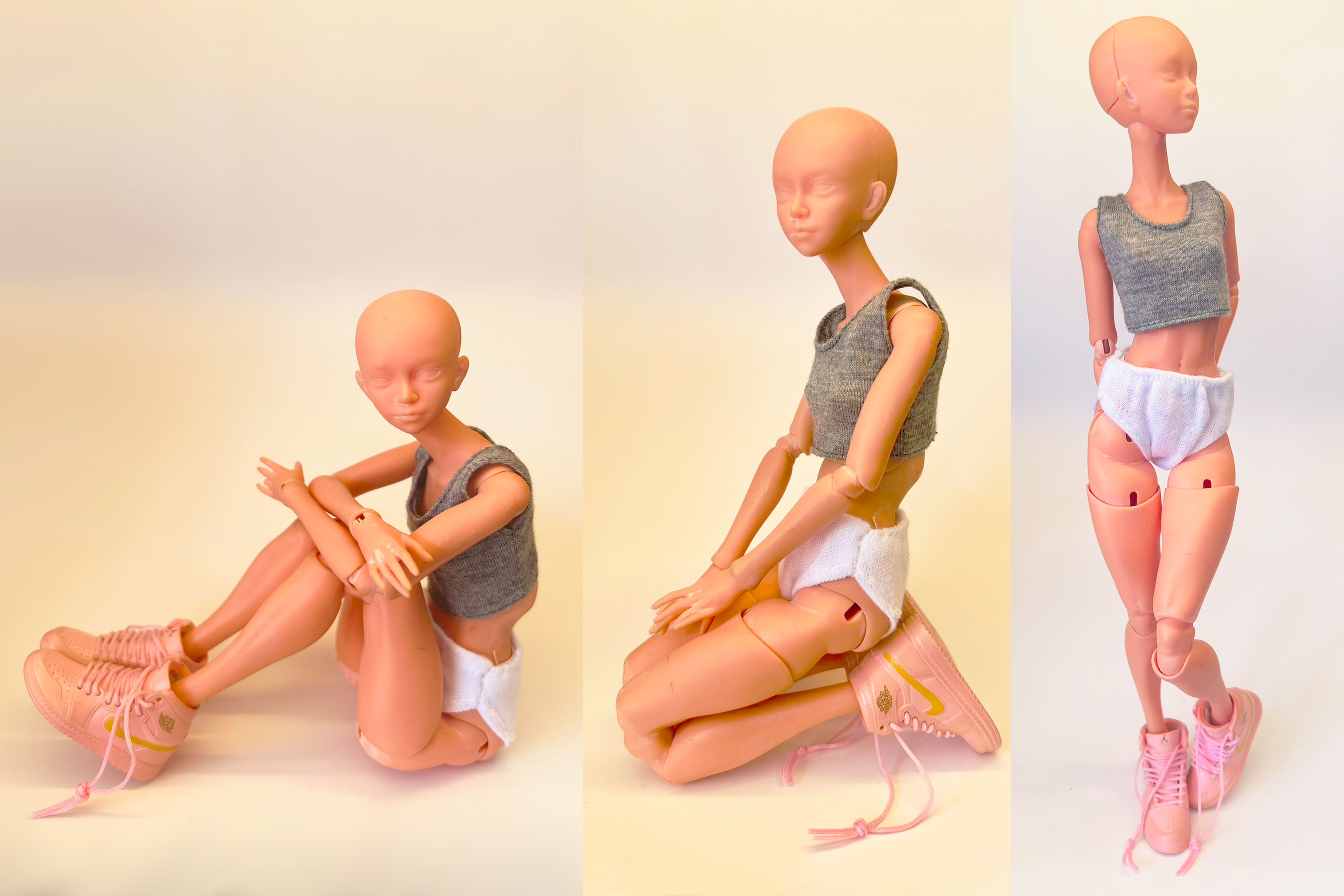 anatomical doll BJD 30mm 3D print model 3D model_10