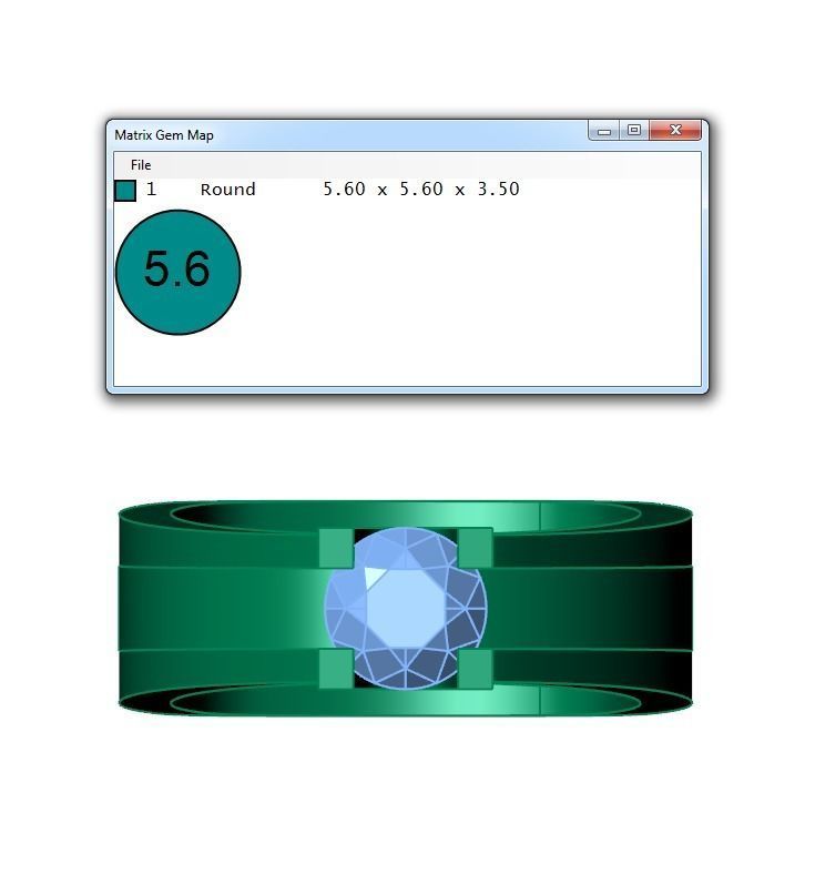 Ring362 gold engagement ring with diamond in center 3D print model_6