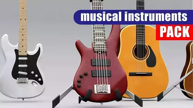 MUSICAL INSTRUMENTS PACK  3D model