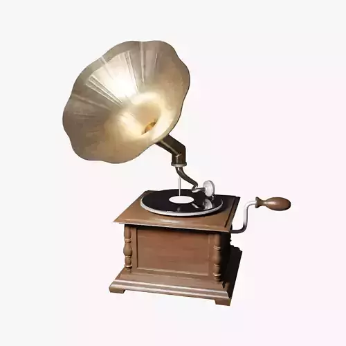 Antique Gramophone Low-poly 3D model