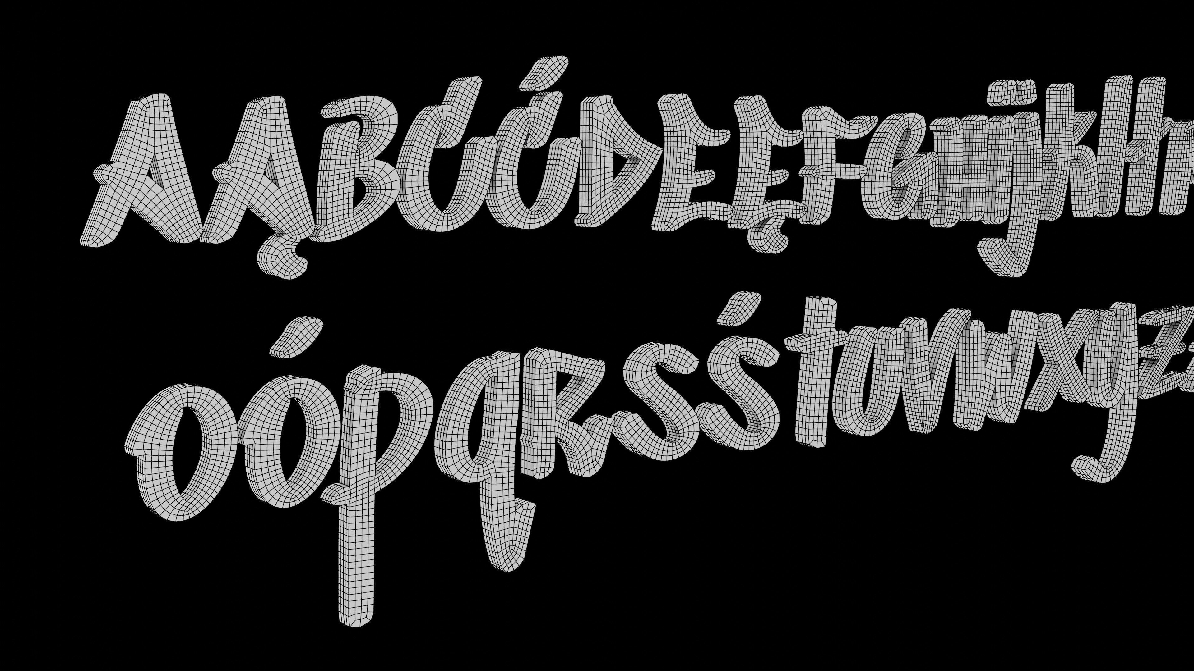 Sedgwick Ave Display font - quad topology  3D model_3