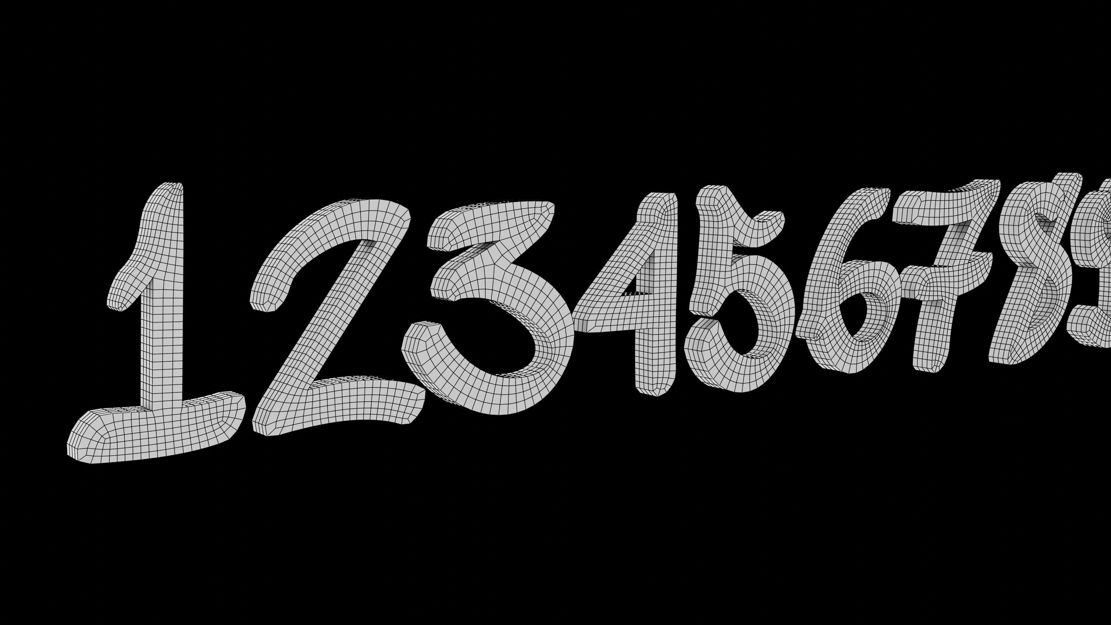 Sedgwick Ave Display font - quad topology  3D model_5