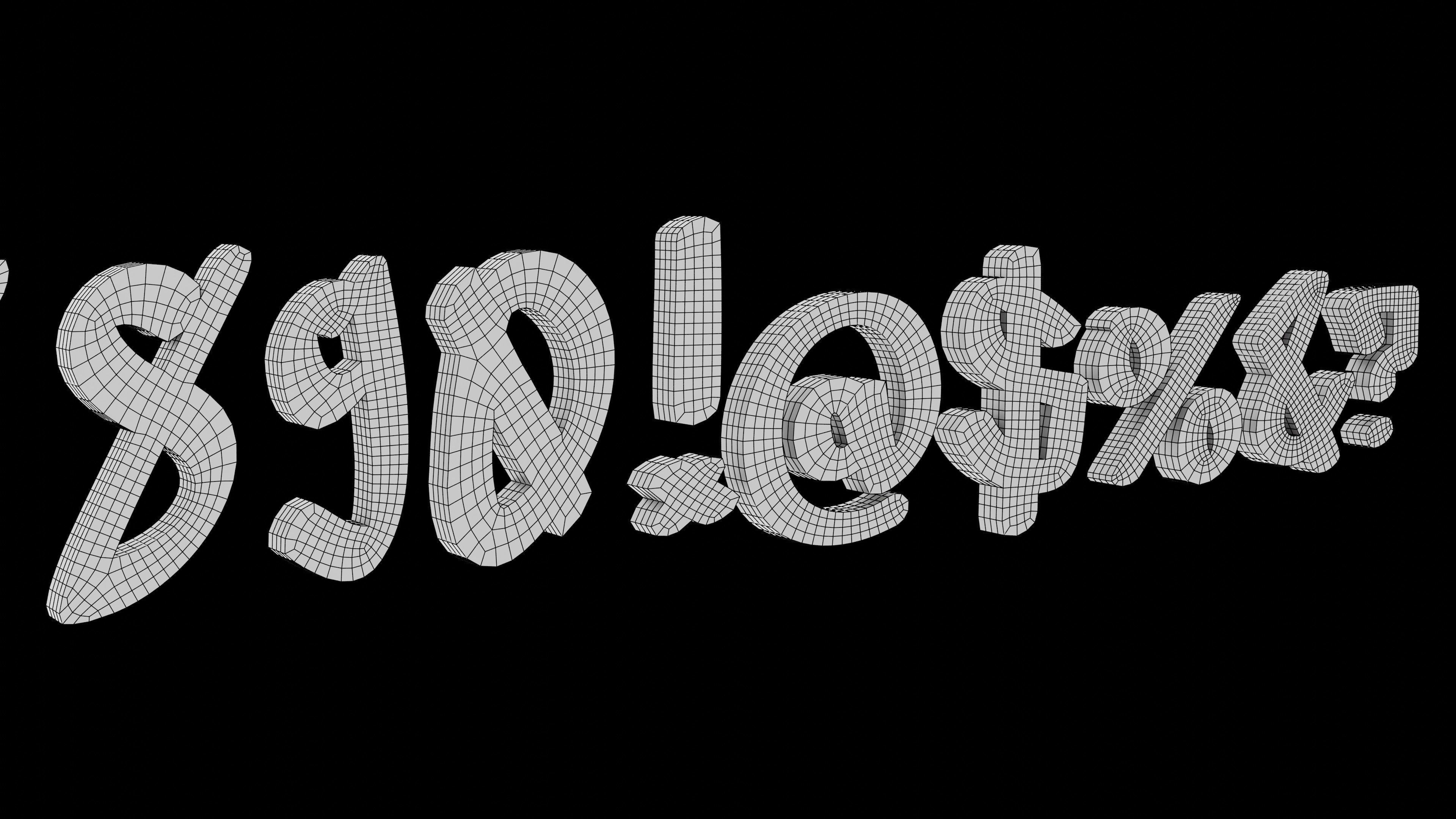 Sedgwick Ave Display font - quad topology  3D model_6