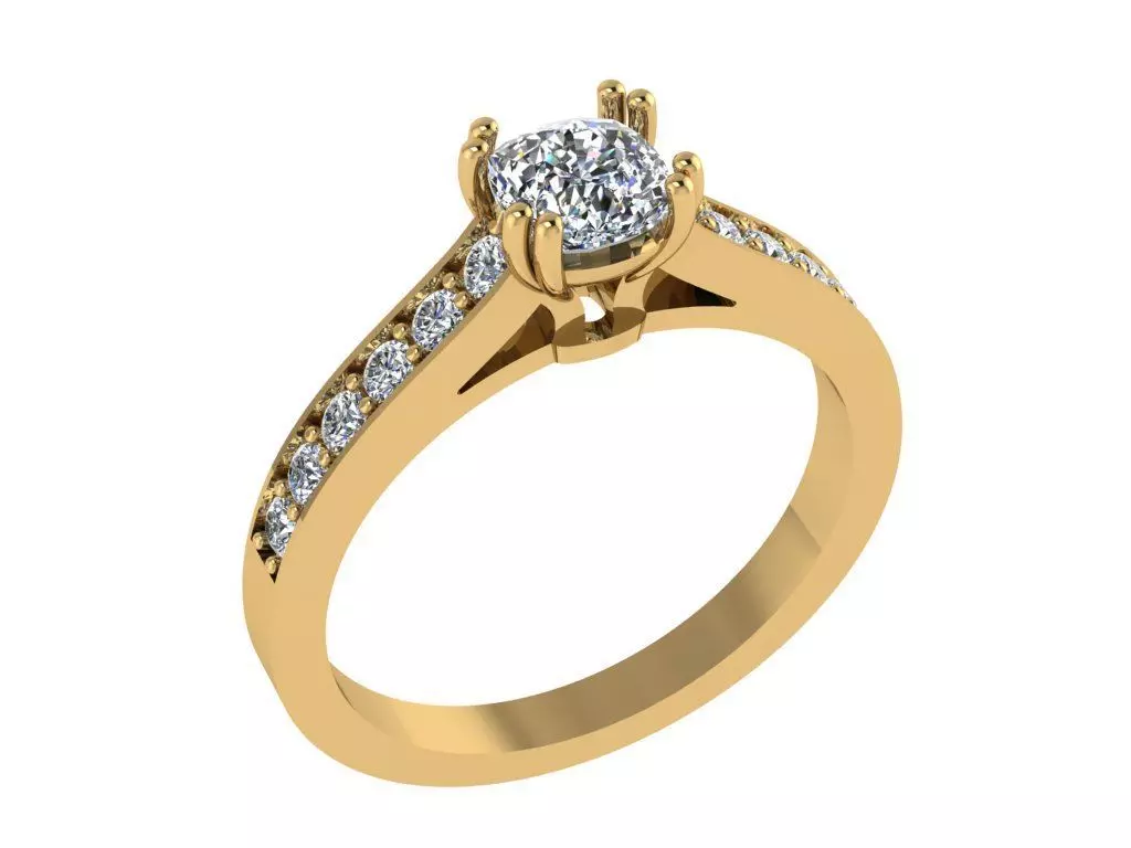 Ring363 diamond engagement ring gold 3D print model_0