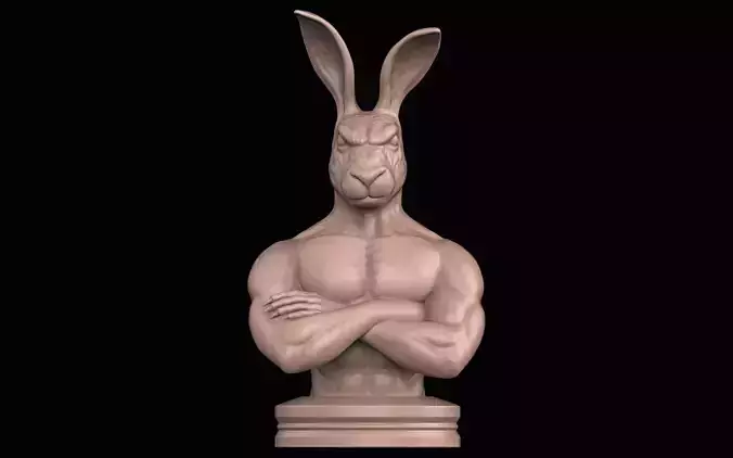 Rabbit Man Bust 3D print model