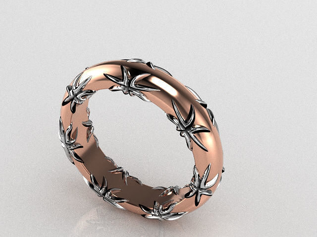 summer starfish ring 3D print model