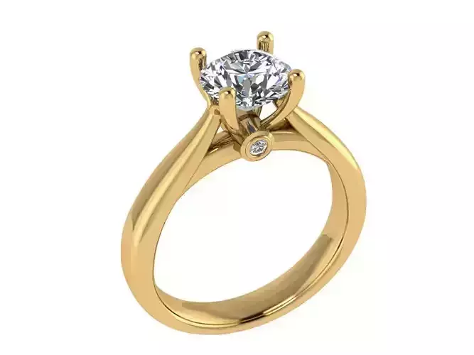 Ring364 solitaire engagement ring gold