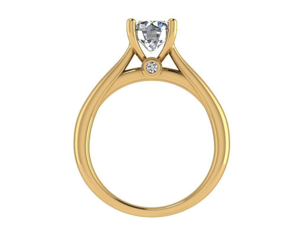 Ring364 solitaire engagement ring gold 3D print model_2