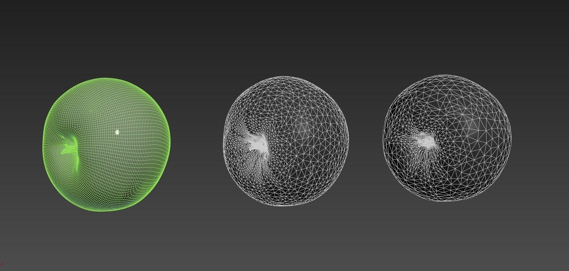 3D Apples set apple with hole in it Low-poly 3D model_17