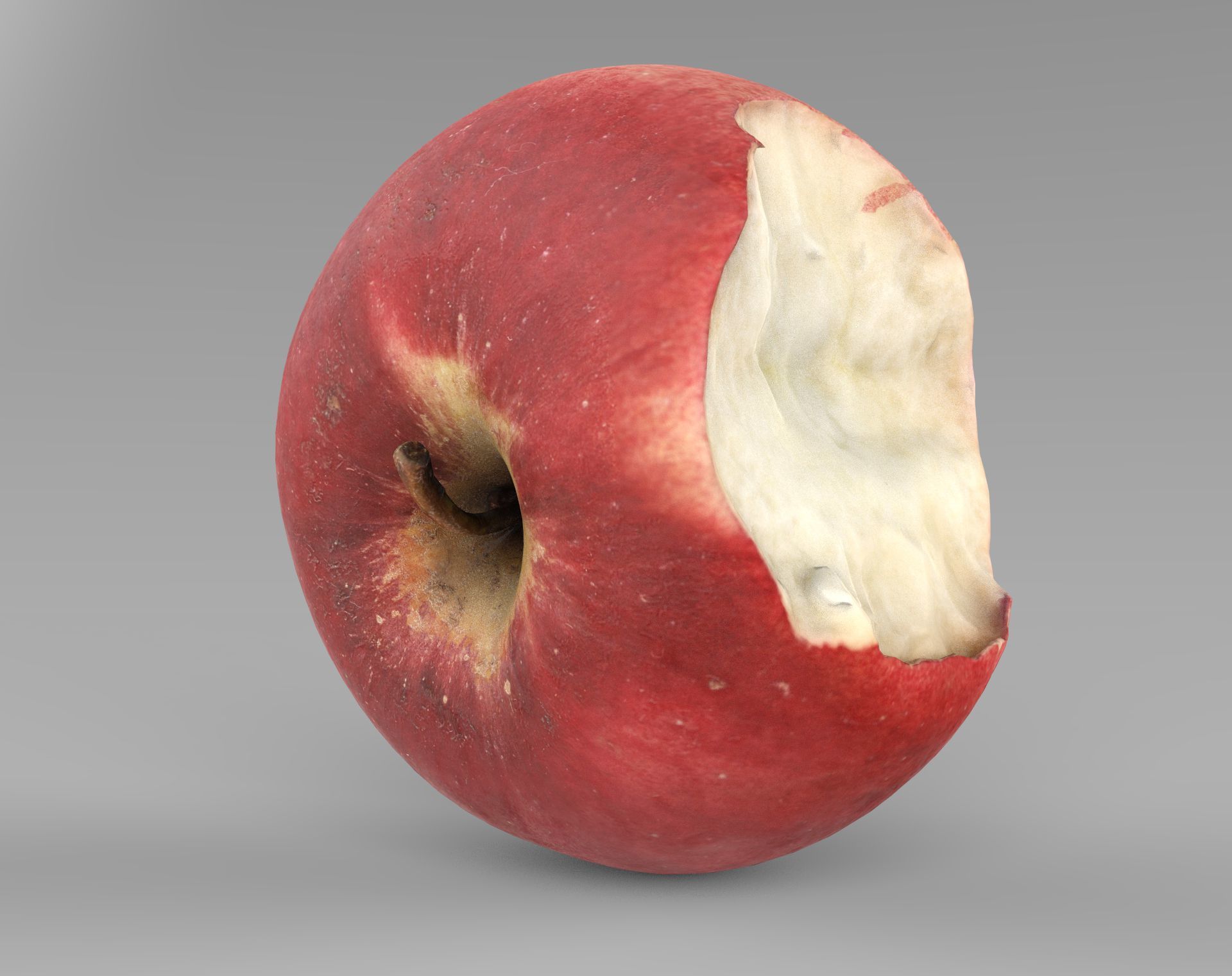3D Apples set apple with hole in it Low-poly 3D model_18