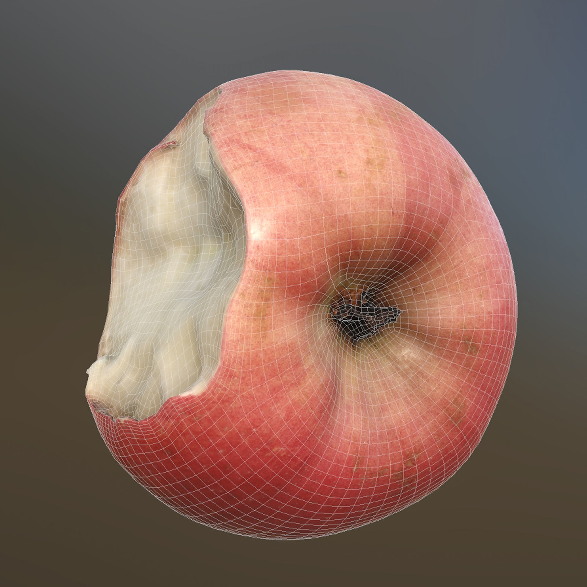 3D Apples set apple with hole in it Low-poly 3D model_21