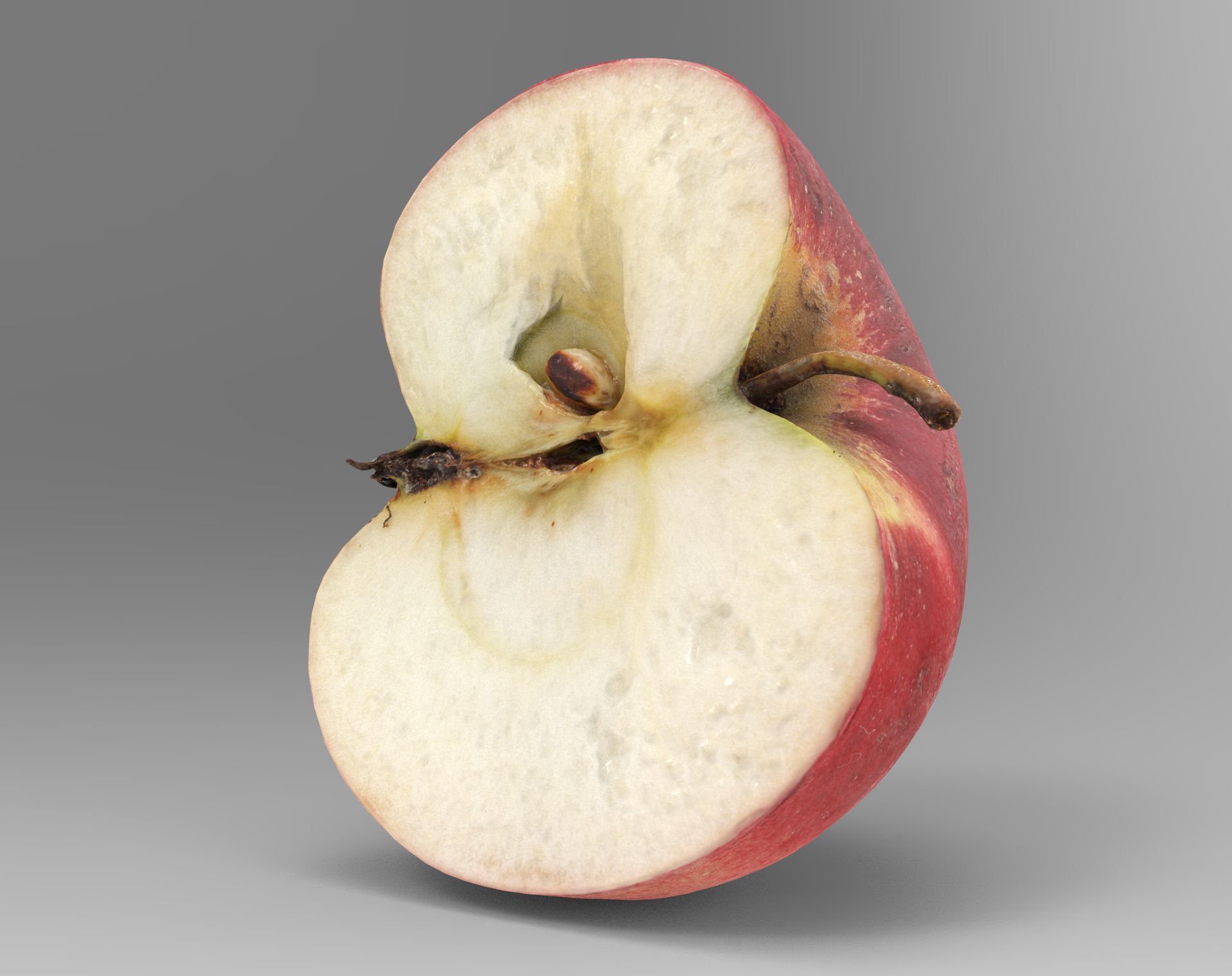 3D Apples set apple with hole in it Low-poly 3D model_23