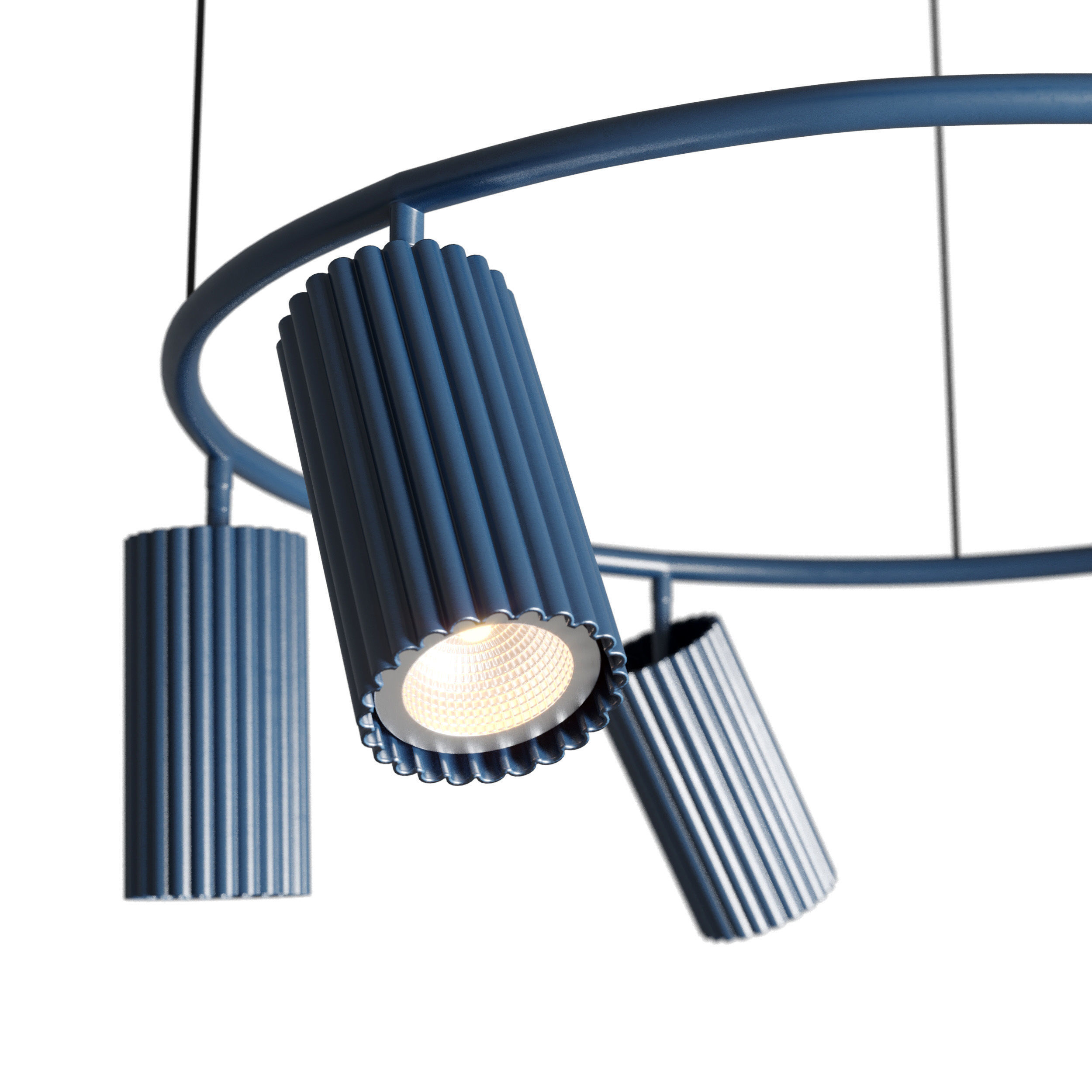 LUPS 6 Head Round Nordic Spot Chandelier Low-poly 3D model_1