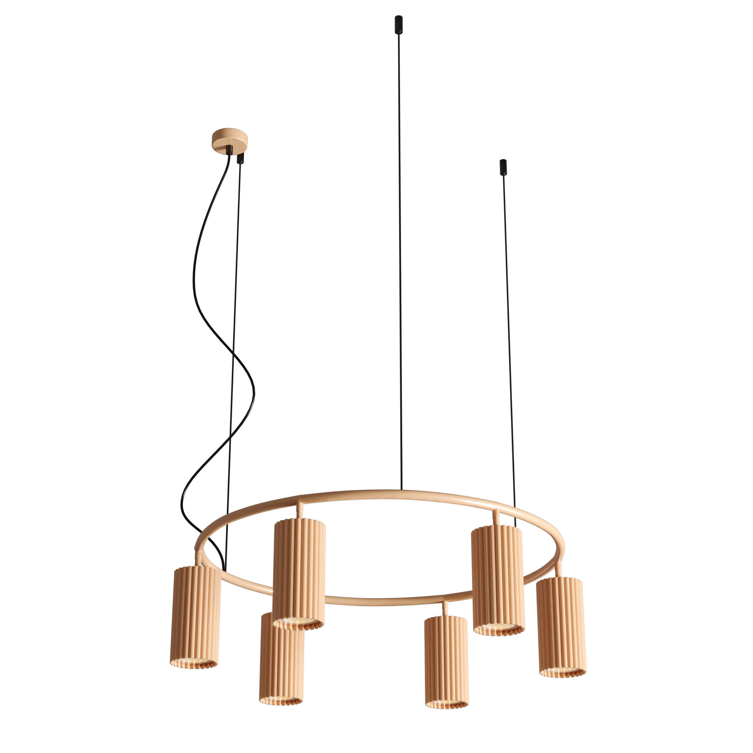 LUPS 6 Head Round Nordic Spot Chandelier Low-poly 3D model_2