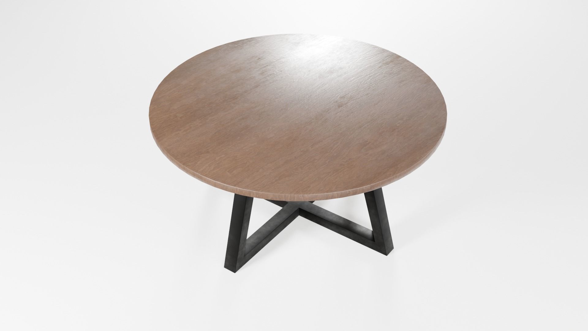 Modern loft Dinning table wooden metal id1 Low-poly 3D model_2