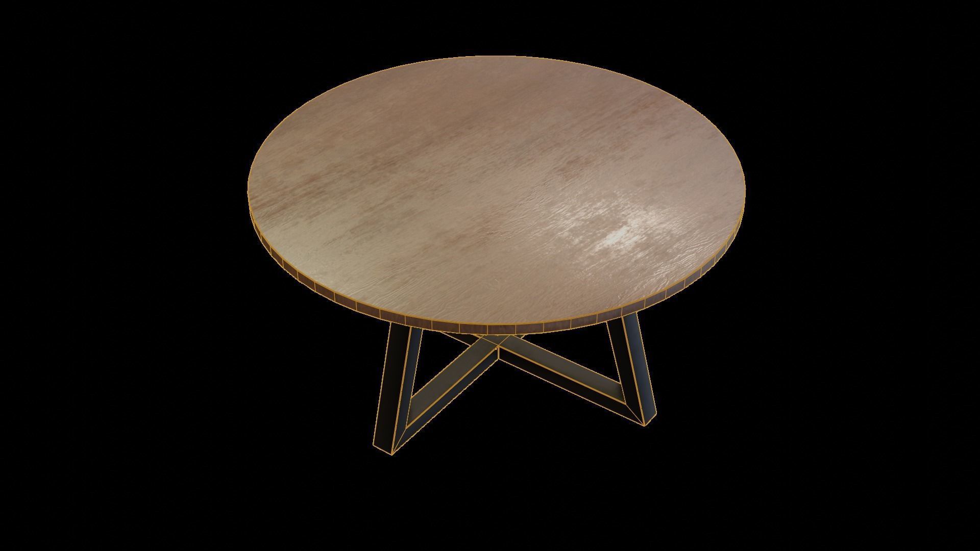 Modern loft Dinning table wooden metal id1 Low-poly 3D model_3