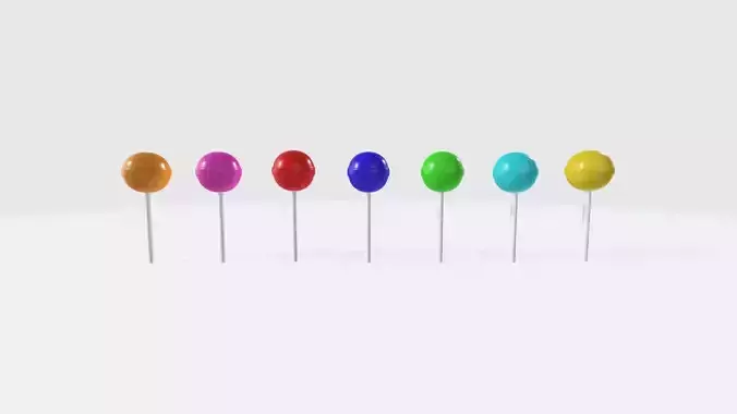 Lollipops five spheres on stick