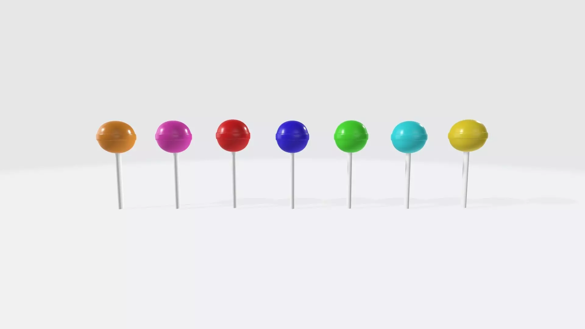 Lollipops five spheres on stick Low-poly 3D model_0