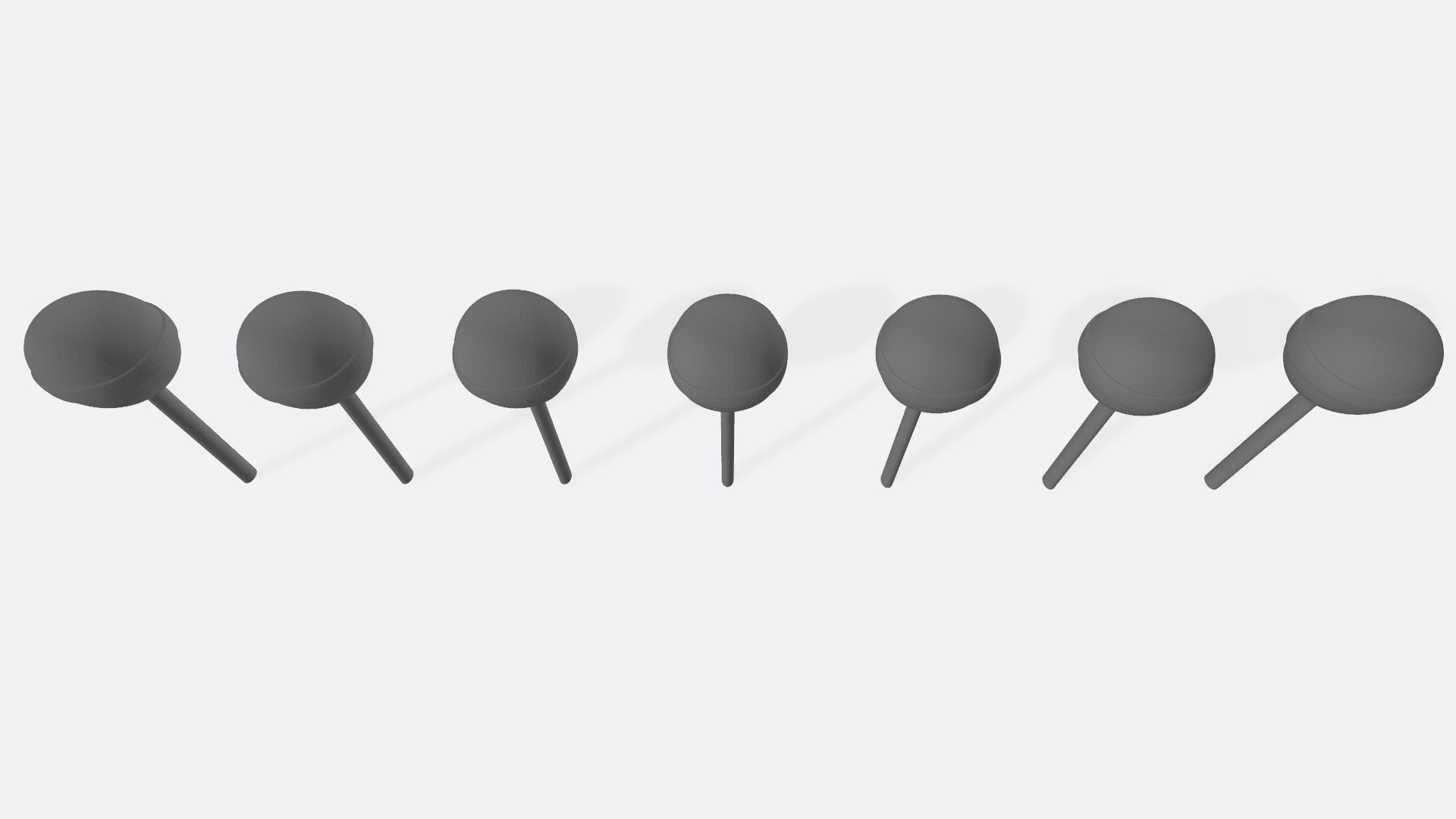 Lollipops five spheres on stick Low-poly 3D model_5