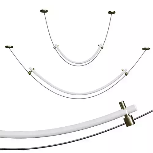 RILDA light fixture with three metal rods Low-poly 3D model