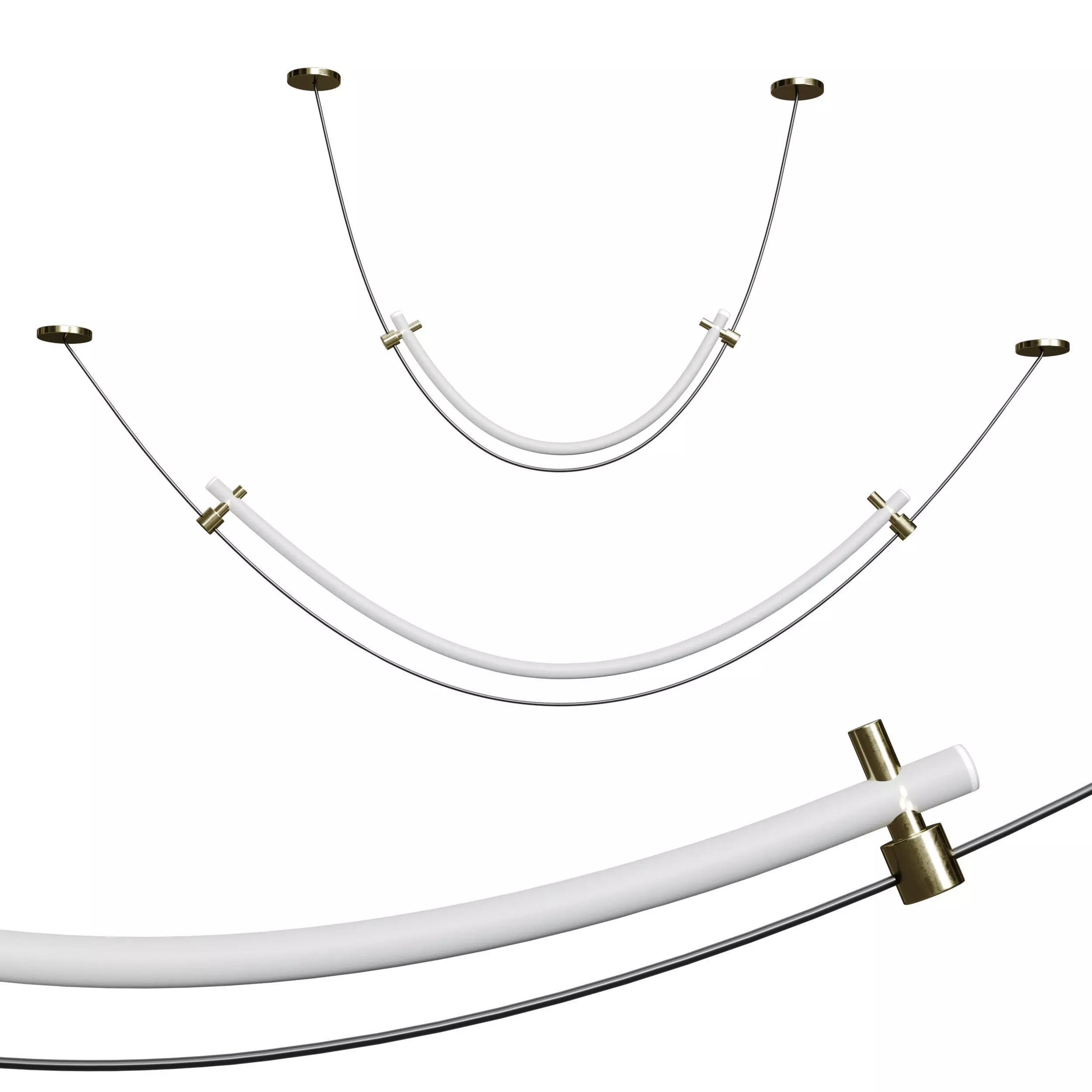 RILDA light fixture with three metal rods Low-poly 3D model_0