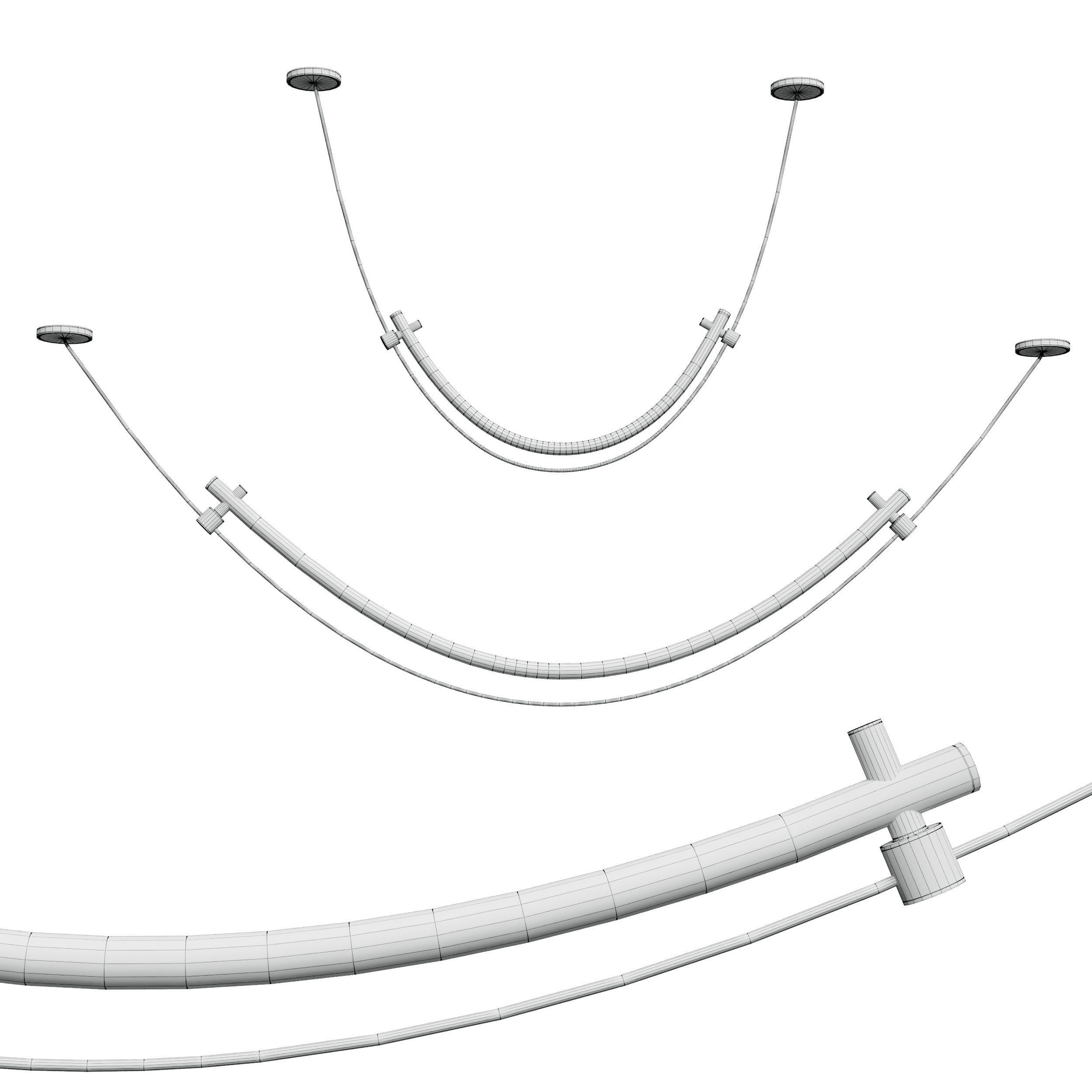 RILDA light fixture with three metal rods Low-poly 3D model_4