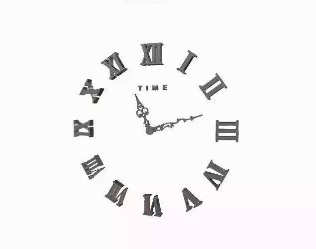 Clock wall with roman numerals Low-poly 3D model