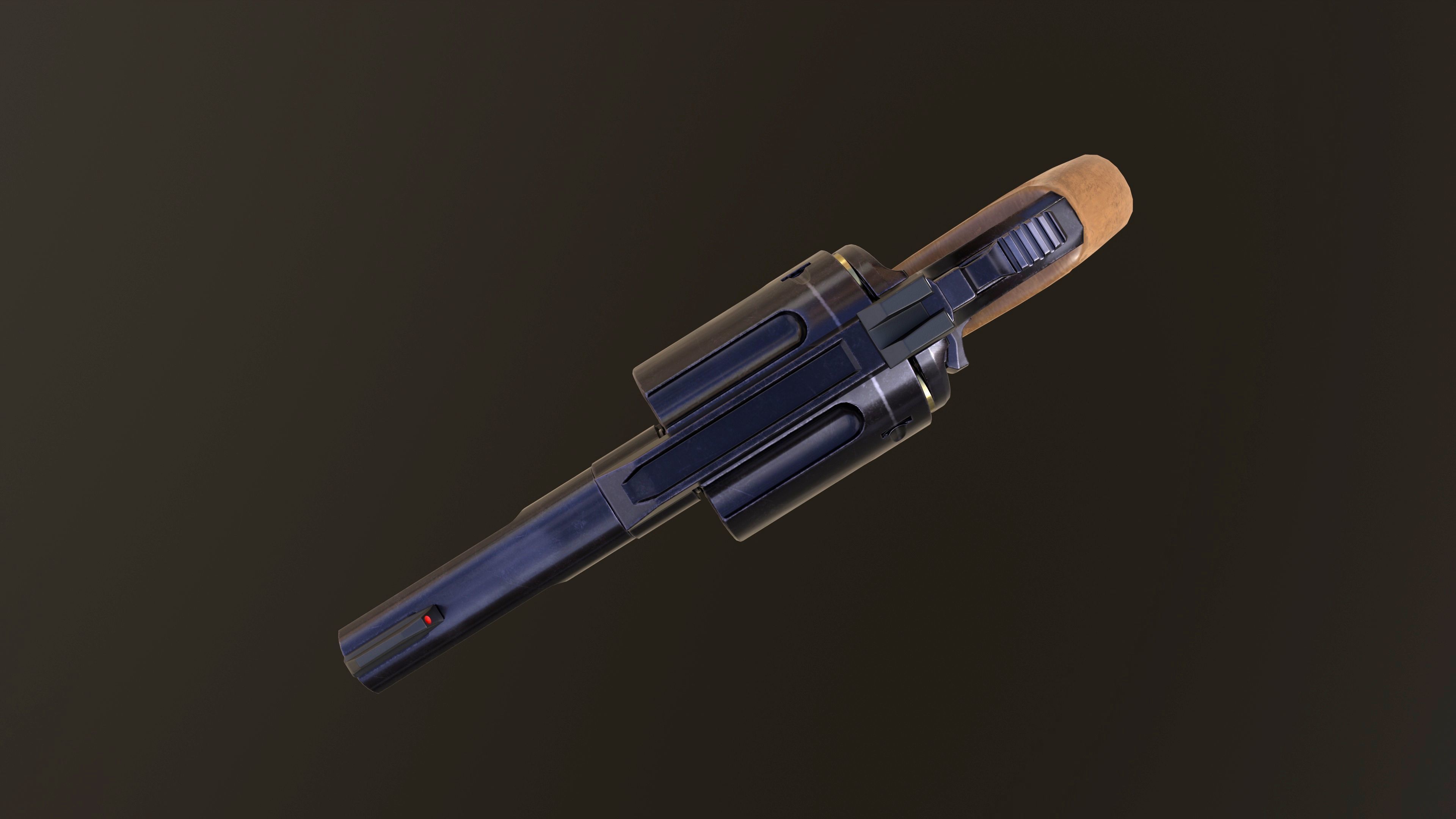 Rook Compact Revolver Blued with Accessories Low-poly 3D model_13