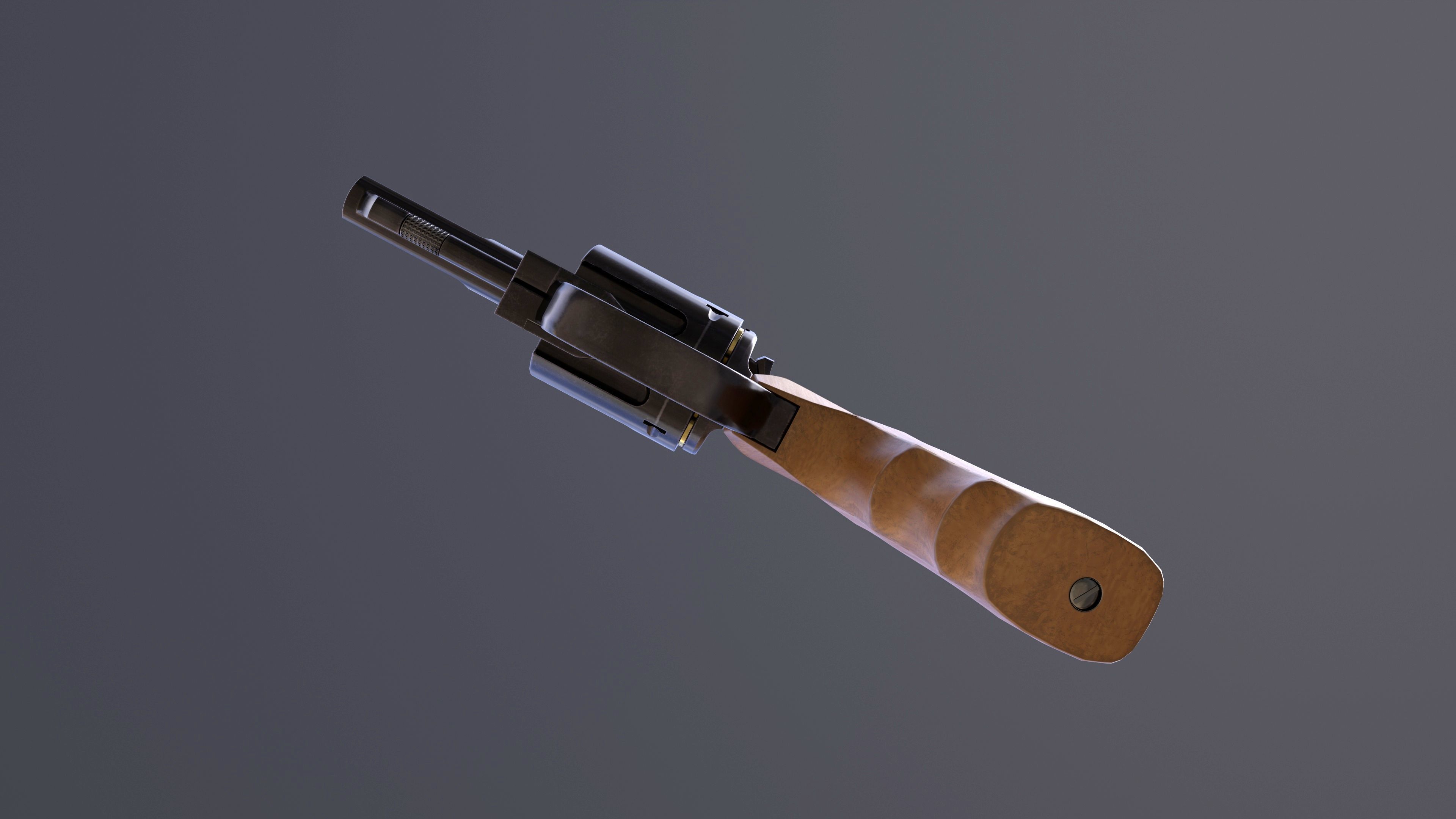 Rook Compact Revolver Blued with Accessories Low-poly 3D model_14