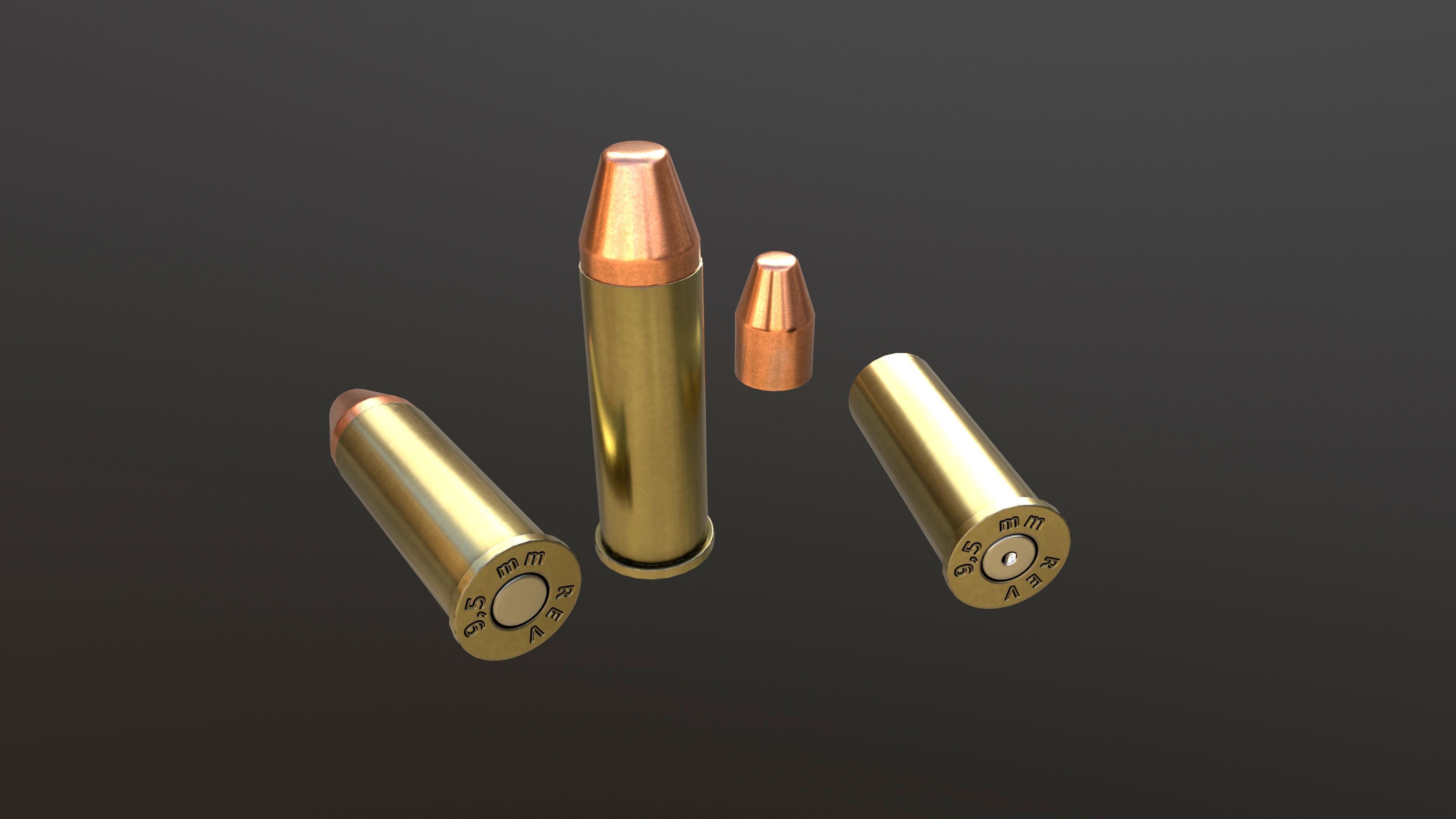 Rook Compact Revolver Blued with Accessories Low-poly 3D model_25