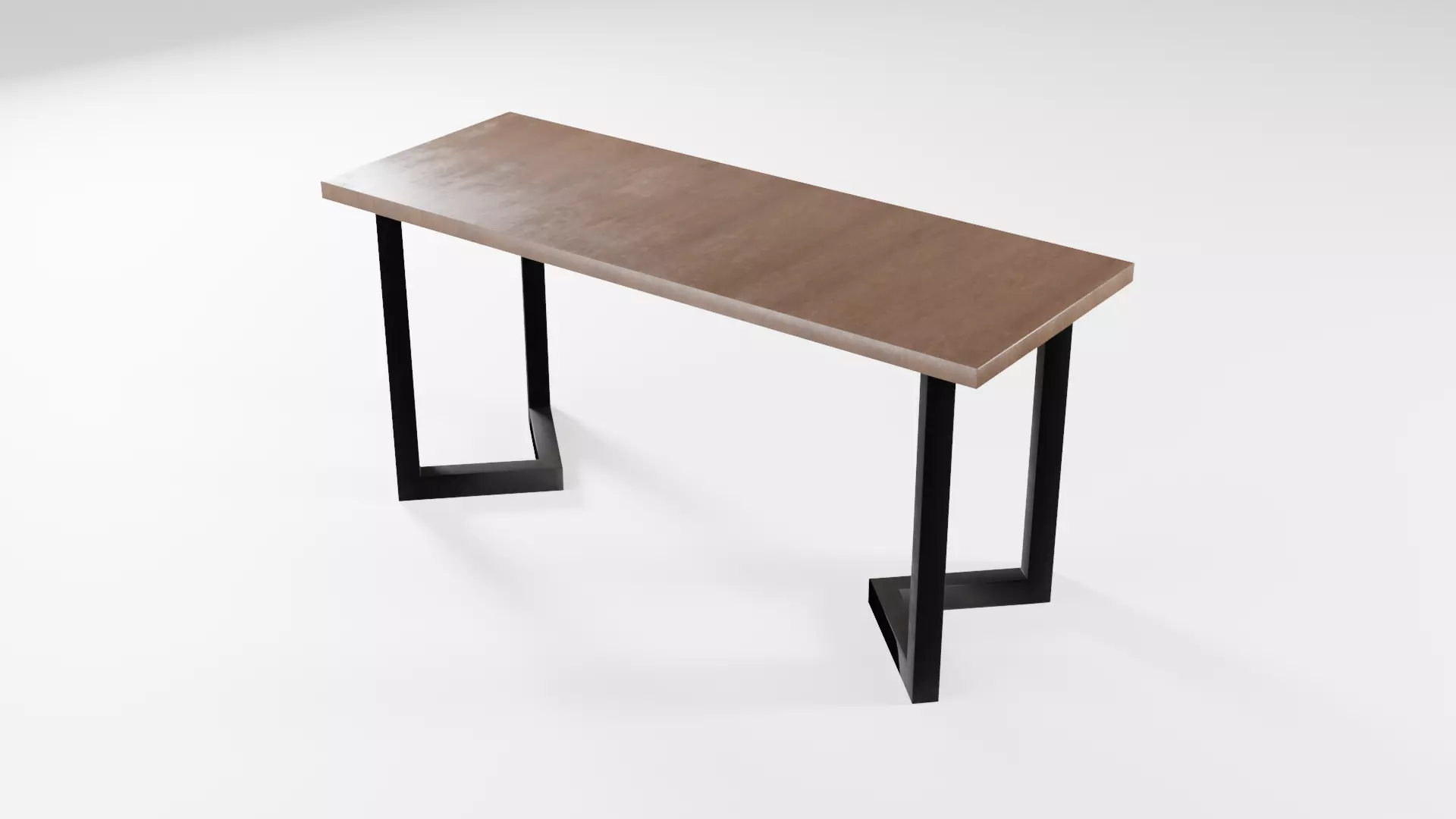 Modern loft Dinning table wooden metal id4 Low-poly 3D model_0