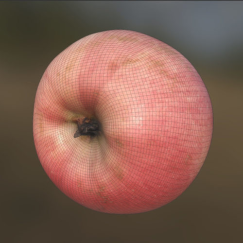 Apple and Half an Apple Low-poly 3D model 7